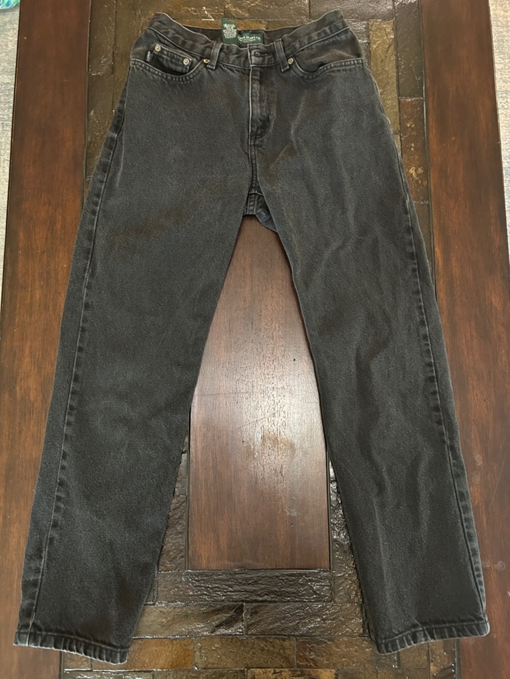 Women's Lauren Jeans Black Straight-Leg Jeans